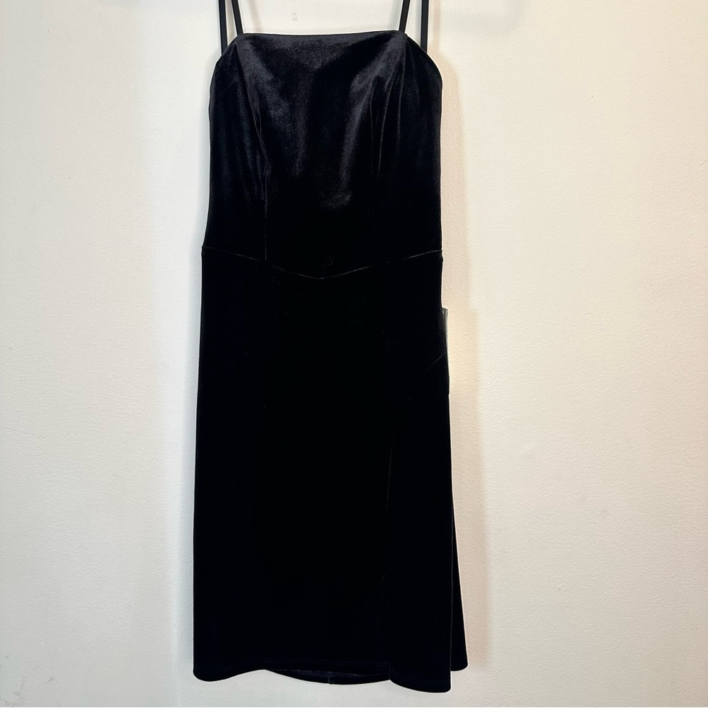 NWT! Next Up Junior Strapless Velour Dress Cocktail and Party Black Size 1/2